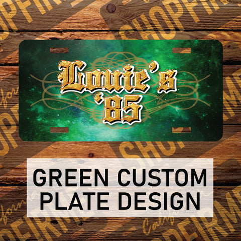 Green Lowrider Style Plate