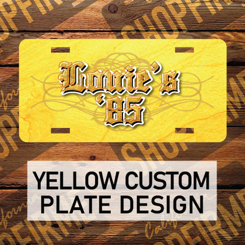 Yellow Lowrider Style Plate