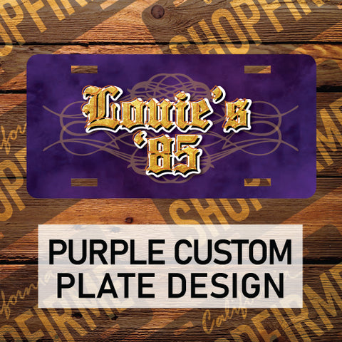 Purple Lowrider Style Plate