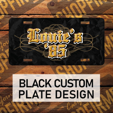 Black Lowrider Style Plate