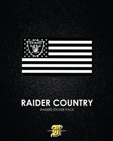 RAIDERS - Raider American Flag Sticker